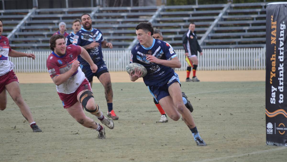 Orange Hawks player Harry Wald in action for the reserve grade side against Blayney Bears. Picture by Dominic Unwin